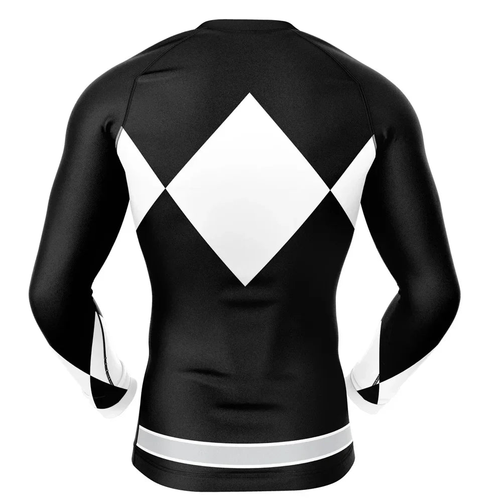 Power Rangers 'Black Ranger' Long Sleeve Compression Rashguard ...