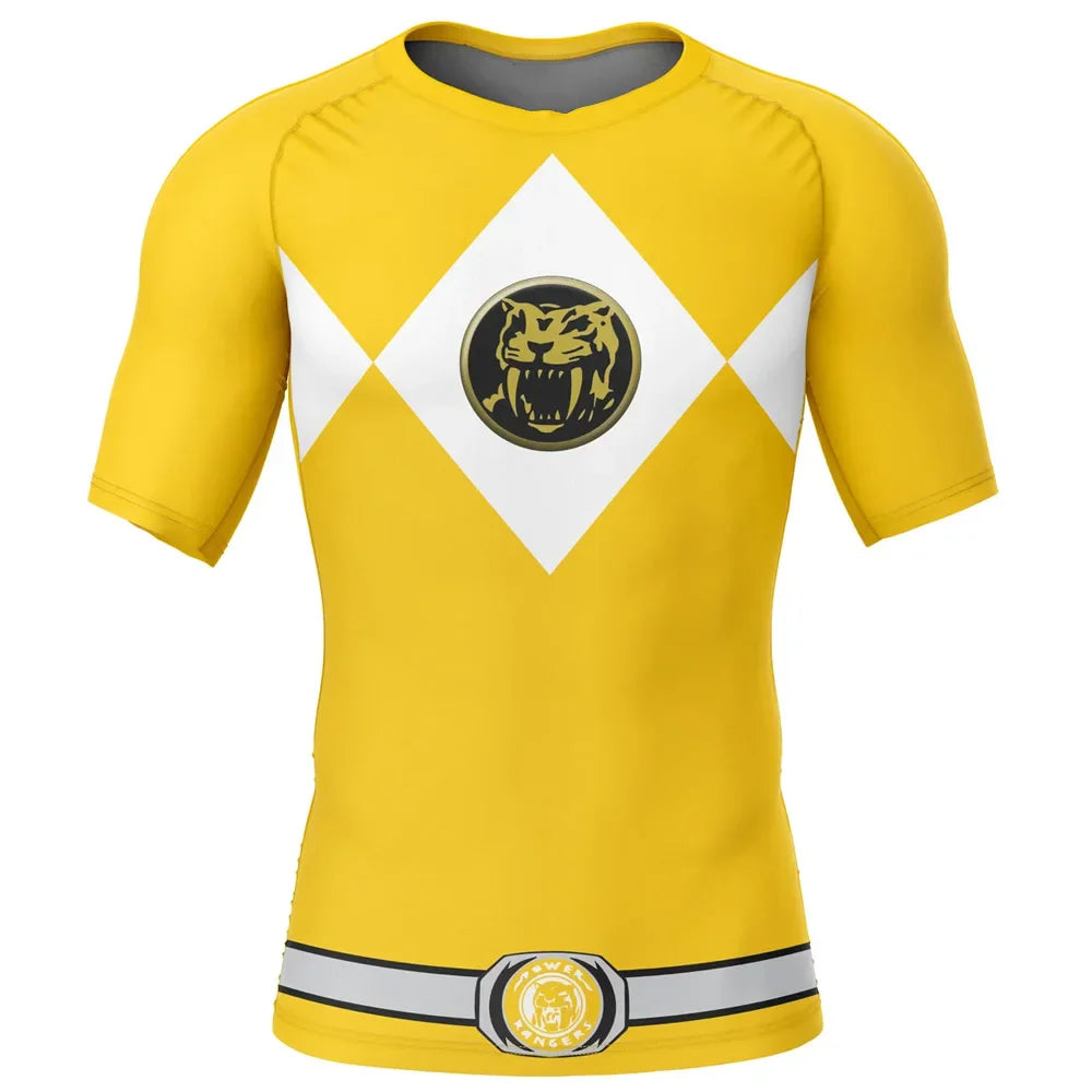 Power Rangers 'Yellow Ranger' Short Sleeve Compression Rashguard ...