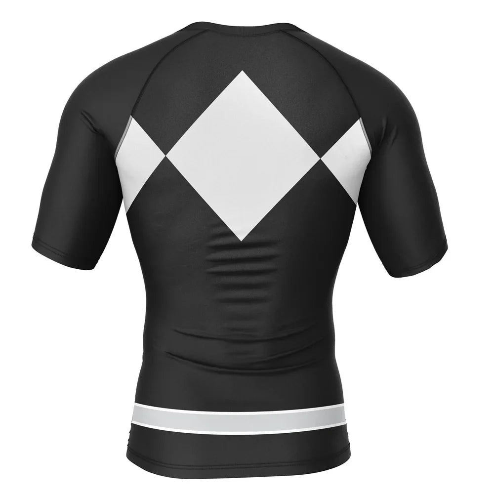 Power Rangers 'Black Ranger' Short Sleeve Compression Rashguard