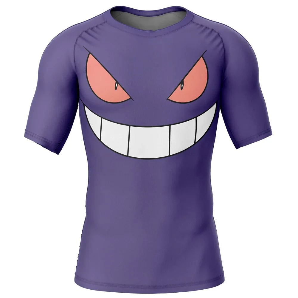 Pokemon 'Gengar | Face' Short Sleeve Compression Rashguard