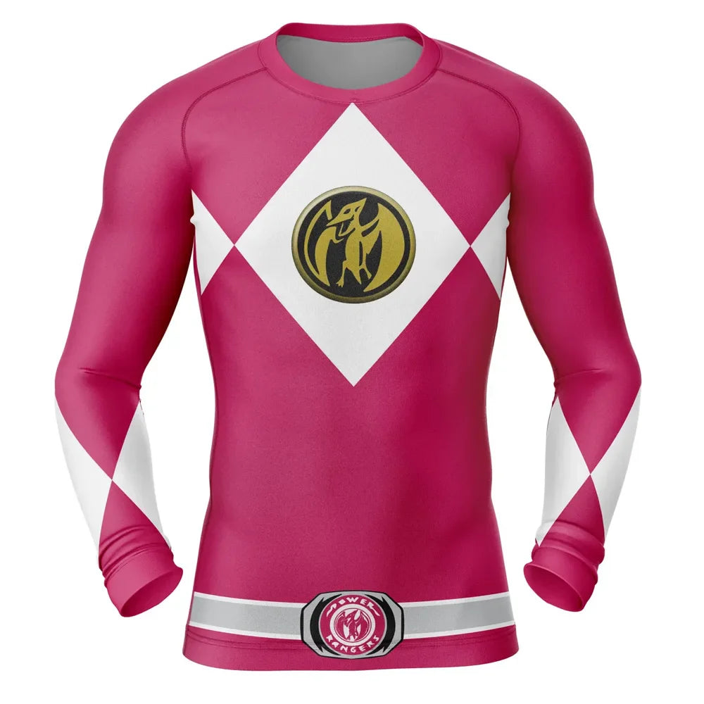 Power Rangers 'Pink Ranger' Long Sleeve Compression Rashguard ...