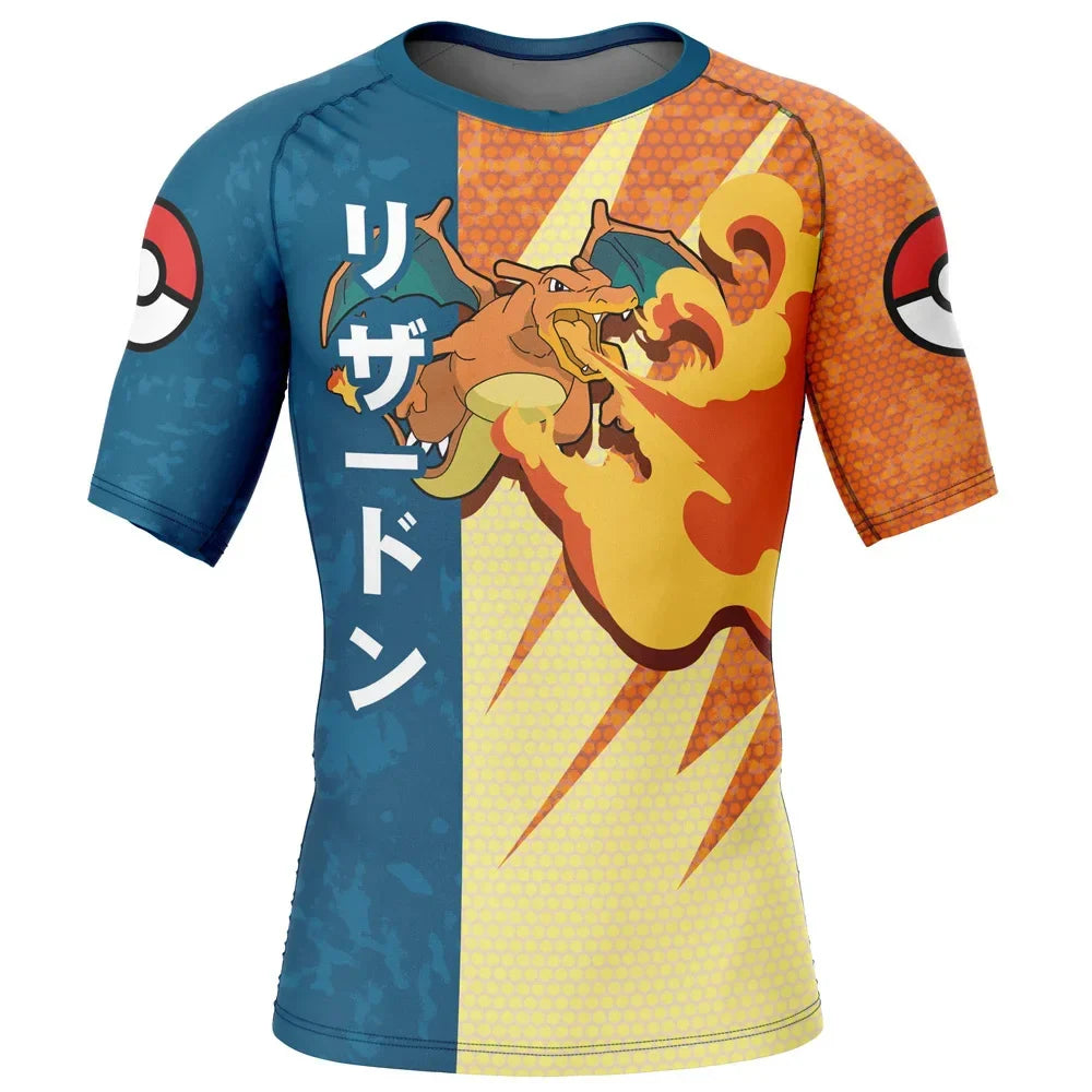 Pokemon 'Charizard' Short Sleeve Compression Rashguard