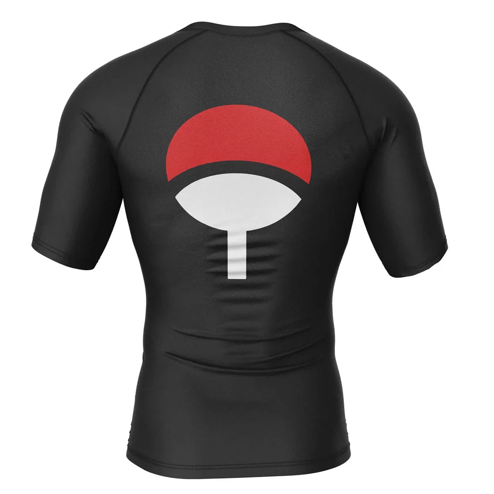 Naruto 'Uchiha Clan | Black' Short Sleeve Compression Rashguard