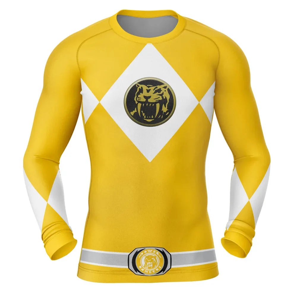 Power Rangers 'Yellow Ranger' Long Sleeve Compression Rashguard ...