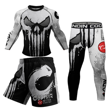 The Punisher 'Frank's Fury' 3 Piece Long Sleeve Compression Rashguard Set