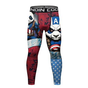 Captain America 'Panda' Compression Rashguard Leggings