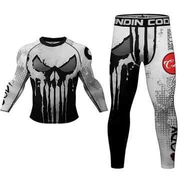 The Punisher 'Frank's Fury' Two Piece Long Sleeve Compression Rashguard Set