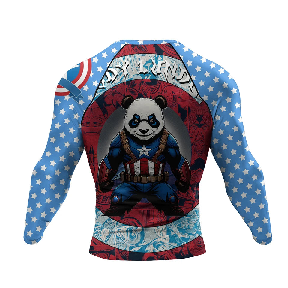 Captain America 'Panda' Long Sleeve Compression Rashguard