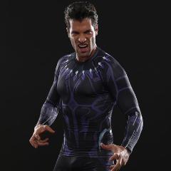 Black Panther 'Civil War' Compression Long Sleeve Rashguard-RashGuardStore