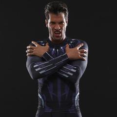 Black Panther 'Civil War' Compression Long Sleeve Rashguard-RashGuardStore