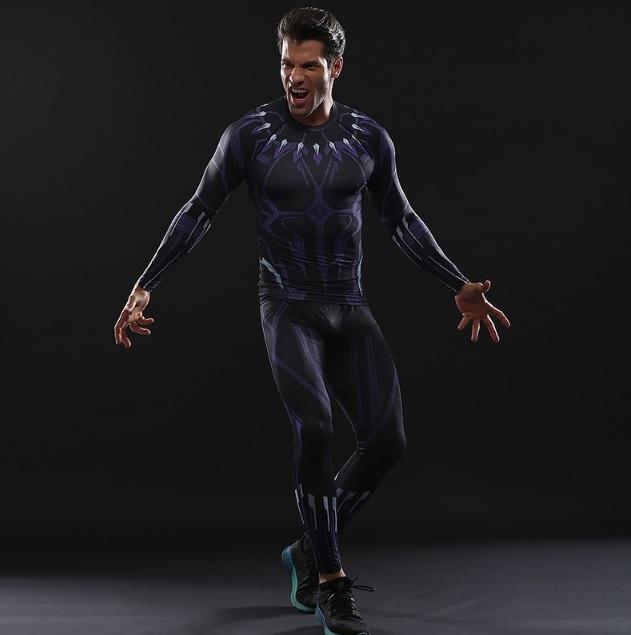 Black Panther 'Civil War' Compression Rashguard Set-RashGuardStore
