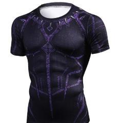 Black Panther 'King T'Challa' Compression Short Sleeve Rashguard-RashGuardStore