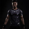 Black Panther Short Sleeve Compression Rash Guard-RashGuardStore