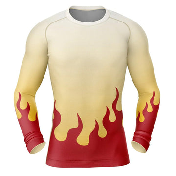 Demon Slayer 'Rengoku Print' Long Sleeve Compression Rashguard