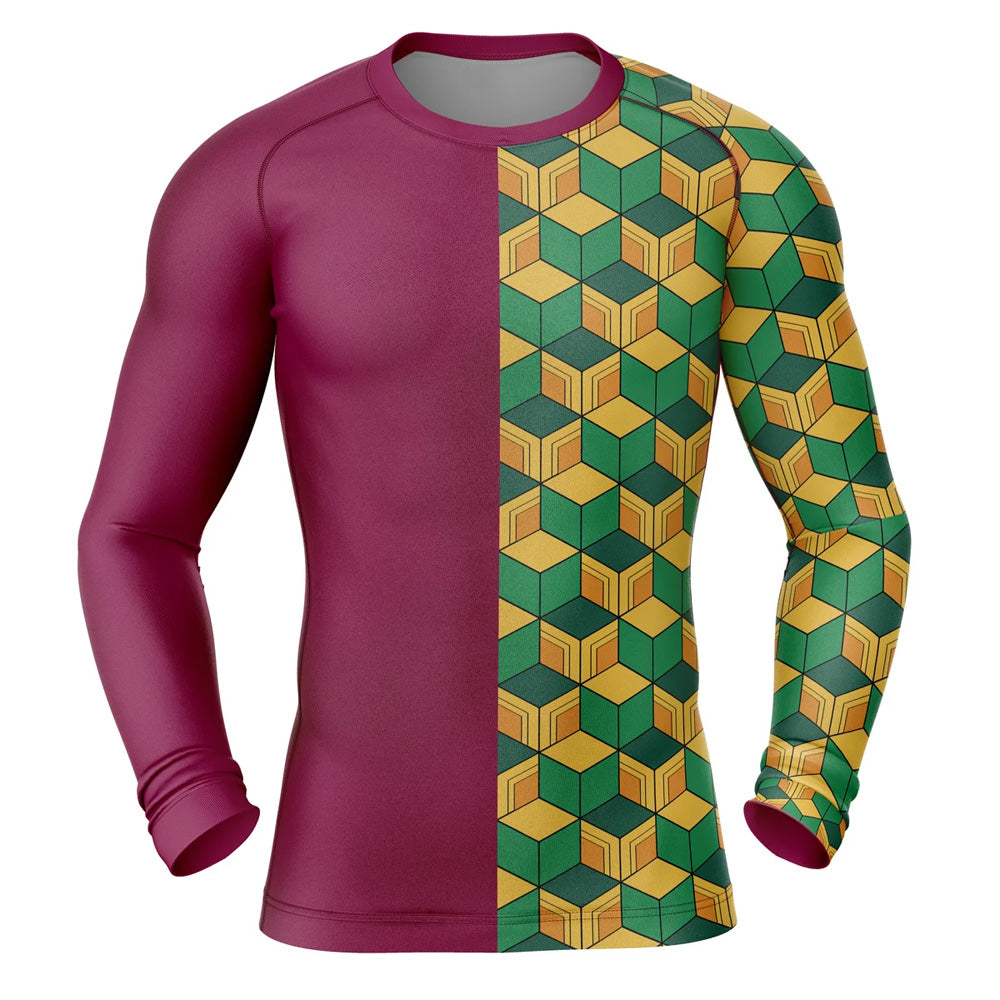 Demon Slayer 'Giyu Print' Long Sleeve Compression Rashguard