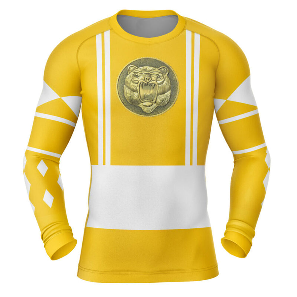 Kids Power Rangers 'Yellow Ranger | Bear | Ninjetti' Long Sleeve Compr ...