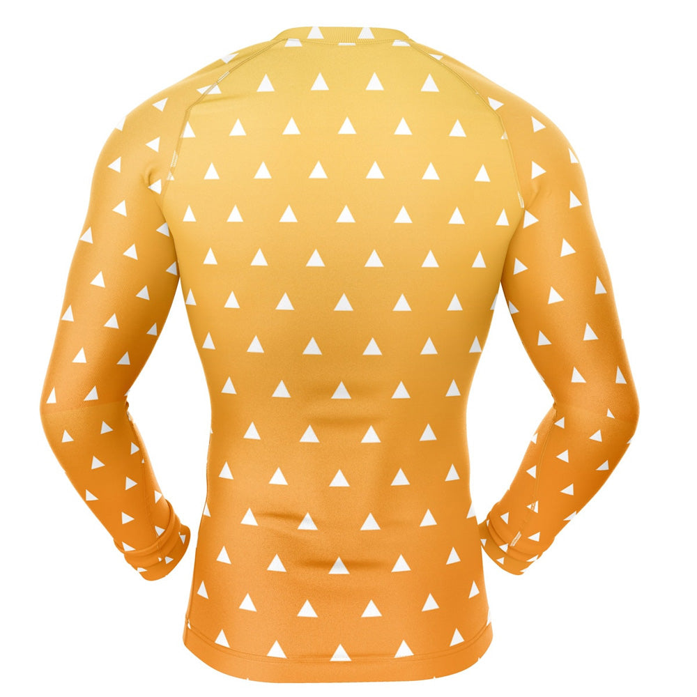 Demon Slayer 'Zenitsu Print' Long Sleeve Compression Rashguard