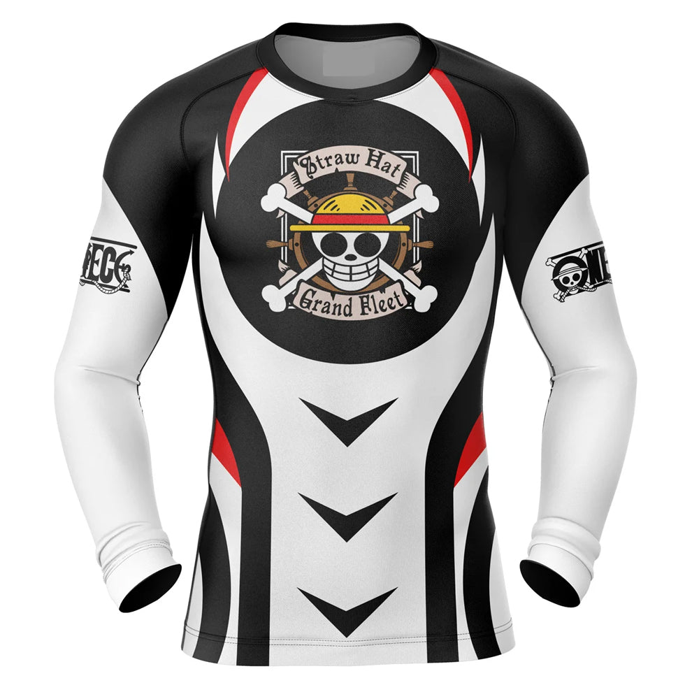 Kids One Piece 'Straw Hat Crew' Long Sleeve Compression Rashguard