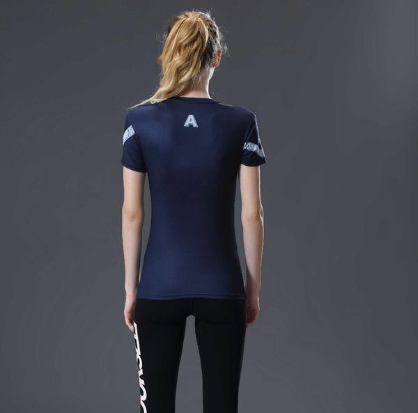 Captain America Bootcamp Women's Compression Rash Guard-RashGuardStore