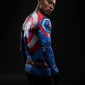 Captain America Compression Long Sleeve Rashguard-RashGuardStore
