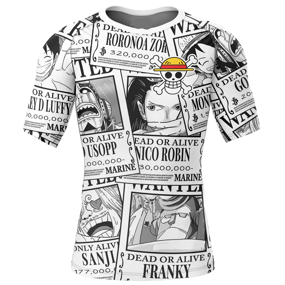 One Piece 'Luffy | Comic Print' Short Sleeve Compression Rashguard