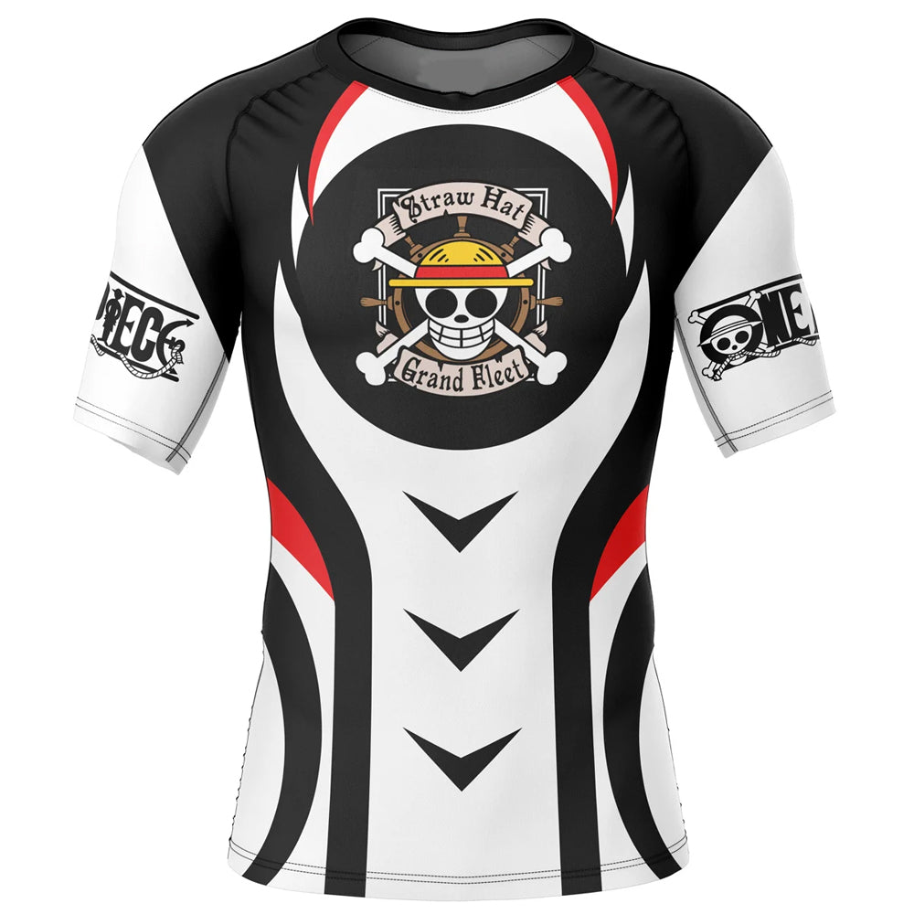 Kids One Piece 'Straw Hat Crew' Short Sleeve Compression Rashguard