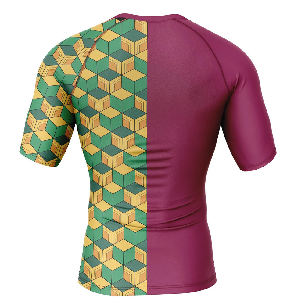 Demon Slayer 'Giyu Print' Short Sleeve Compression Rashguard