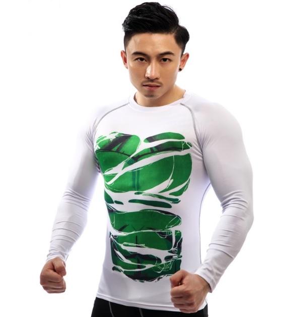 Incredible Hulk "Hero Revealed Comic" Long Sleeve Compression Rash Guard-RashGuardStore