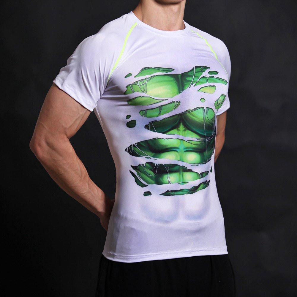 Incredible Hulk "Hero Revealed" Short Sleeve Compression Rash Guard-RashGuardStore