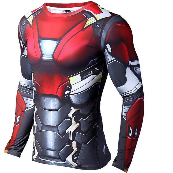 Iron Man "Mark Xvii" Compression Long Sleeve Rash Guard-RashGuardStore