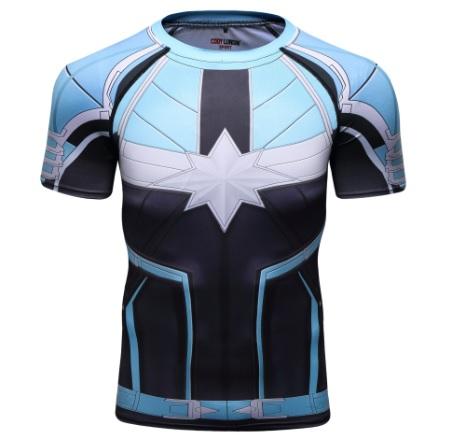 Men's Captain Marvel Carol Danvers 'Star Force' Green Kree Rashguard ...