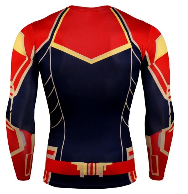 Men's Captain Marvel 'Mar-Vell' Compression Long Sleeve Rashguard ...