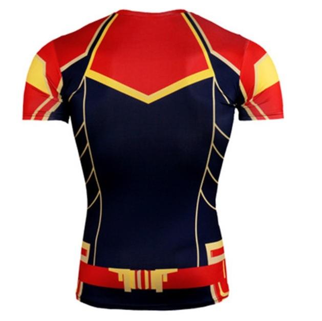 Men's Captain Marvel 'Mar-Vell' Compression Short Sleeve Rashguard ...