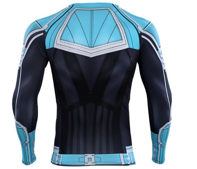 Carol Rash Men's Carol Danvers Captain Marvel 'Star Force' Green Kree Rashguard ...