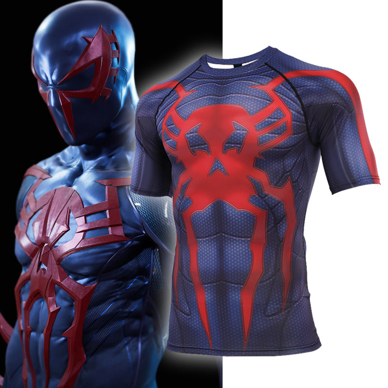 Spider Rash Guard Spider Man Compression '2099' Short Sleeve Rashguard – HeroCompression