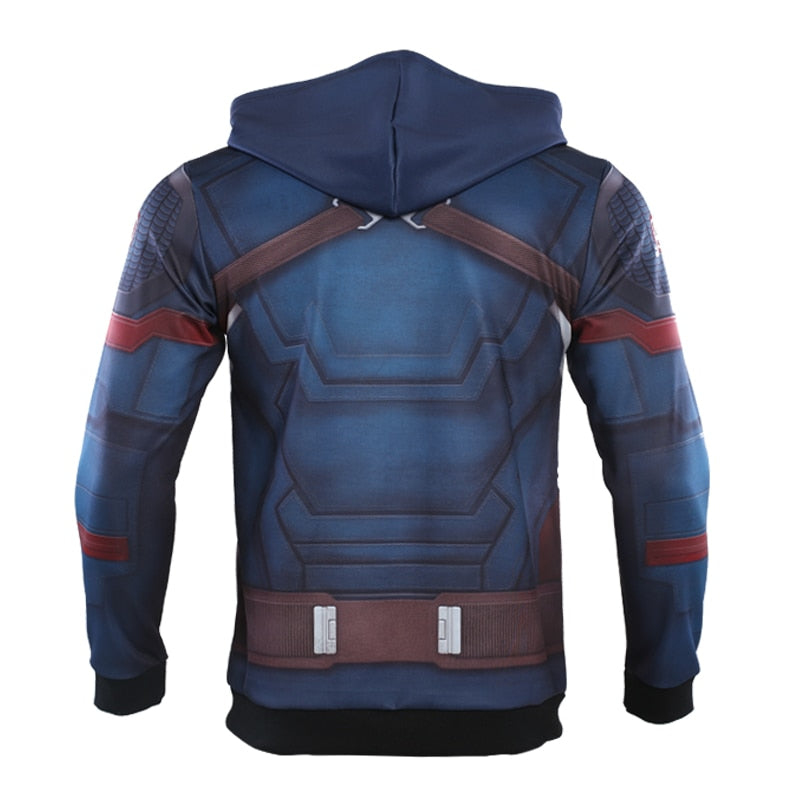 Men's Captain America America Steve Rogers 'Infinity War | End Game' Premium Zip Up Hoodie