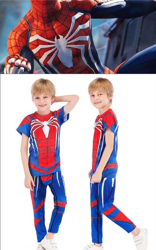 Kids Spider Manman Compression 'PS4 Advanced Suit' Rashguard Set