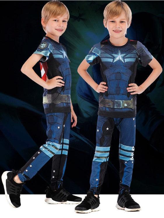Kids Captain America America 'Classic' Rashguard Set