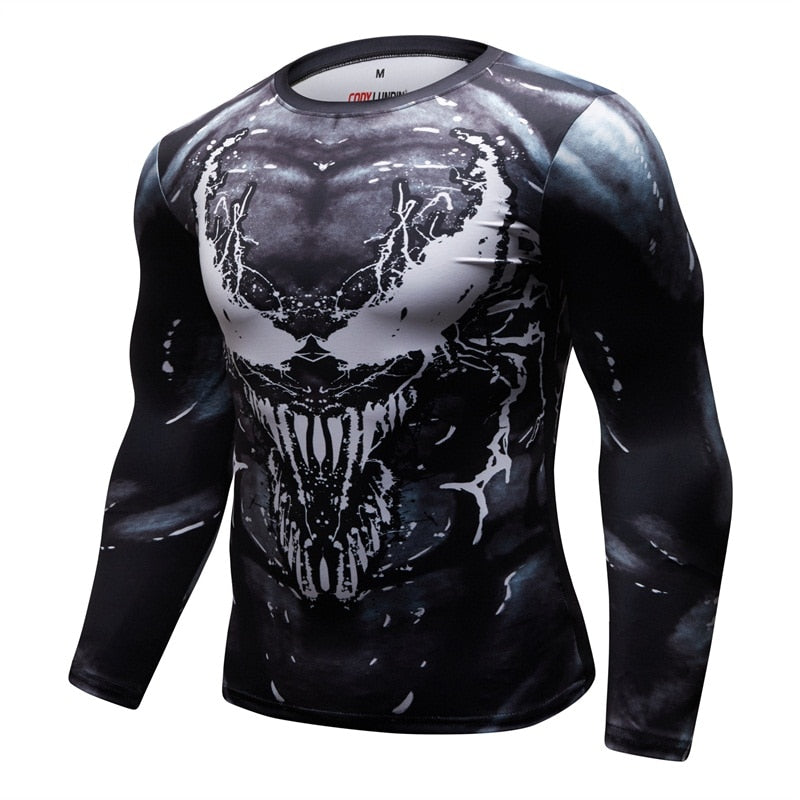 Venom Compression 'Sheer Carnage' Elite Long Sleeve Rashguard Shorts Set