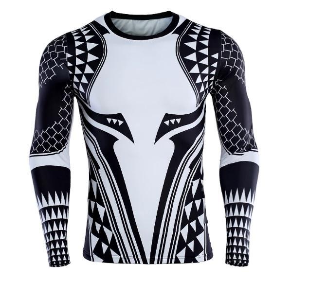 Aquaman 'Dark Tattoo' Long Sleeve Compression Rash Guard —