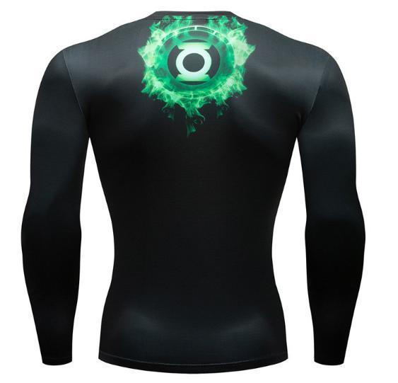 Green Lantern 'Green Flame' Premium Dri-Fit Long Sleeve Rash Guard